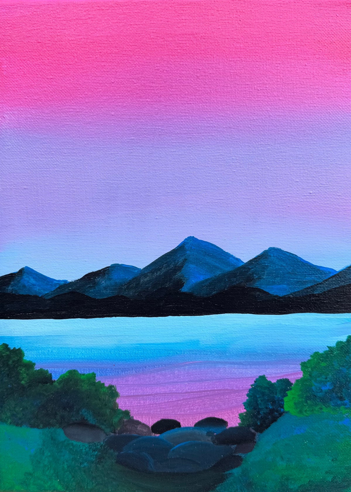 Mircre8s "Hazy pink sky mountain"